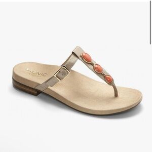 Vionic Jada Womens Toe-Post Orthotic Sandal Gold - 9